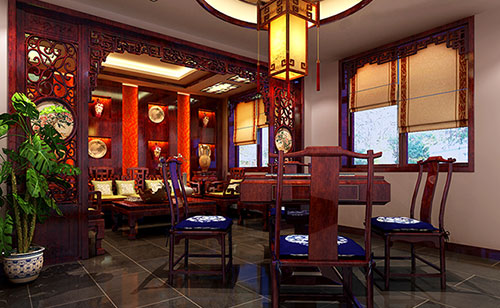 徽县古典中式风格茶楼包间设计装修效果图